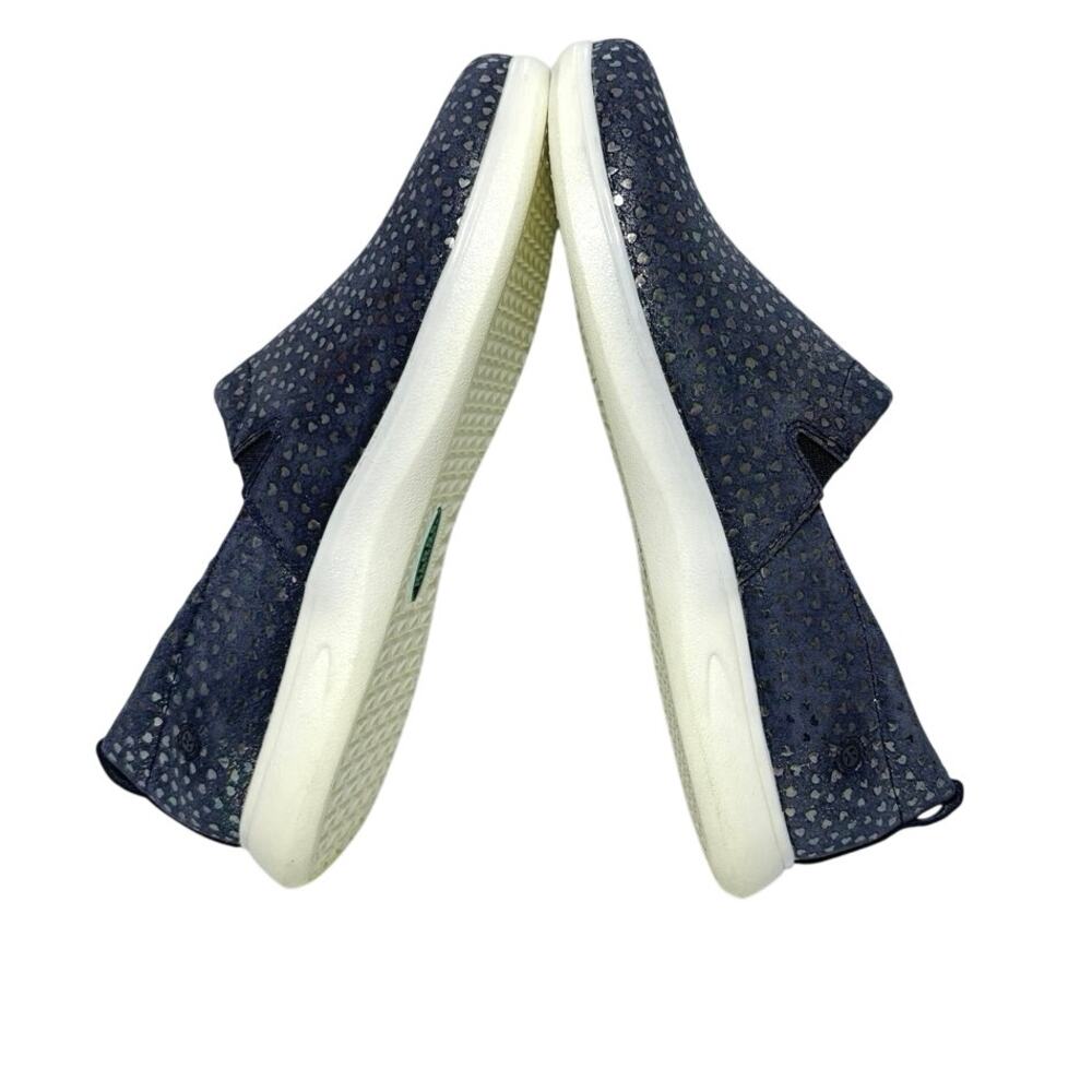 Klogs Women's Leena Slip On Shoes Leather Navy Iridescent Heart Dot Print 11 - Picture 6 of 8
